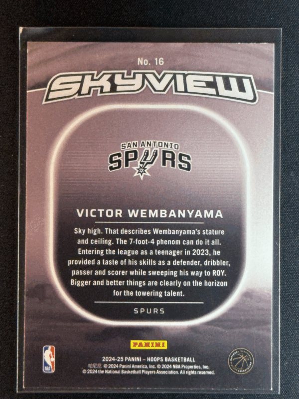 2024-25 Panini NBA Hoops Victor Wembanyama Skyview Spurs #16 - Image 3