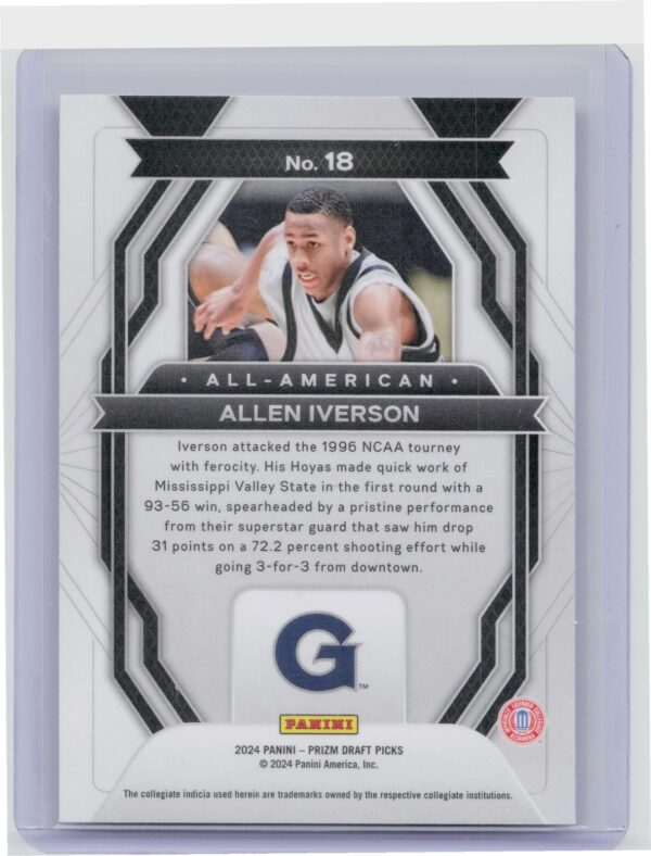 2024-25 Panini Prizm Draft Picks Allen Iverson All American  #18 Hoyas - Image 3