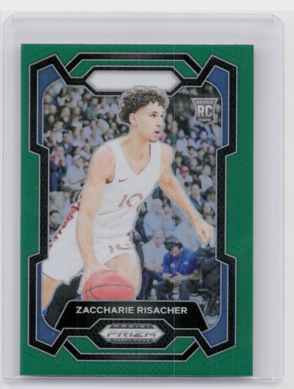 2024-25 Panini Prizm Draft Picks Zaccharie Risacher Prizms Green RC #69