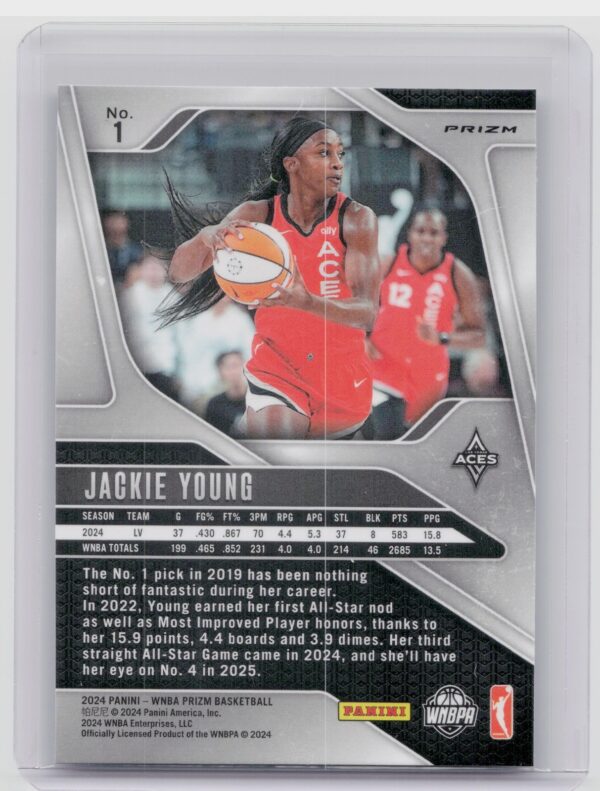 2024-25 Panini Prizm WNBA Jackie Young Ice Prizms #1 Aces - Image 3