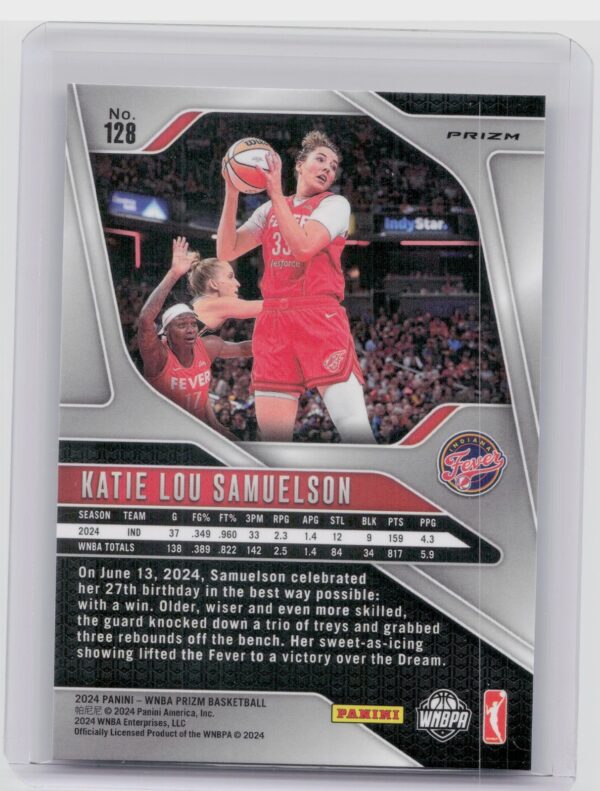2024-25 Panini Prizm WNBA Katie Lou Samuelson Ice Prizms #128 Fever - Image 3