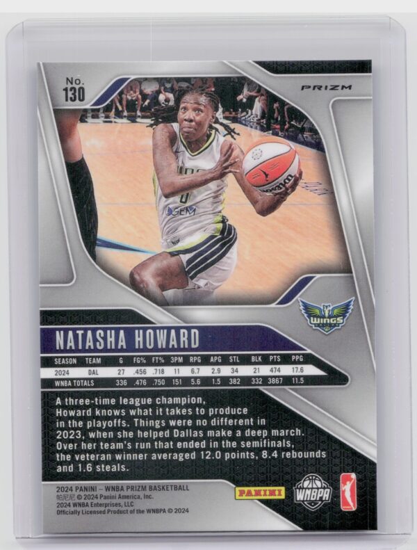 2024-25 Panini Prizm WNBA Natasha Howard Blue Velocity Prizms #130 Wings - Image 3
