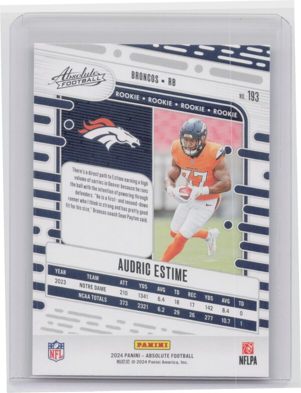 2024 Absolute Audric Estime Red and Blue RC 193 Broncos - Image 3