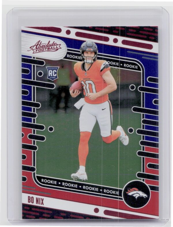 2024 Absolute Bo Nix Red and Blue RC 112 Broncos