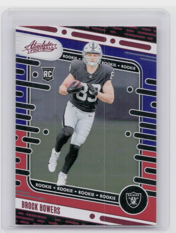2024 Absolute Brock Bowers Red and Blue RC 113 Raiders