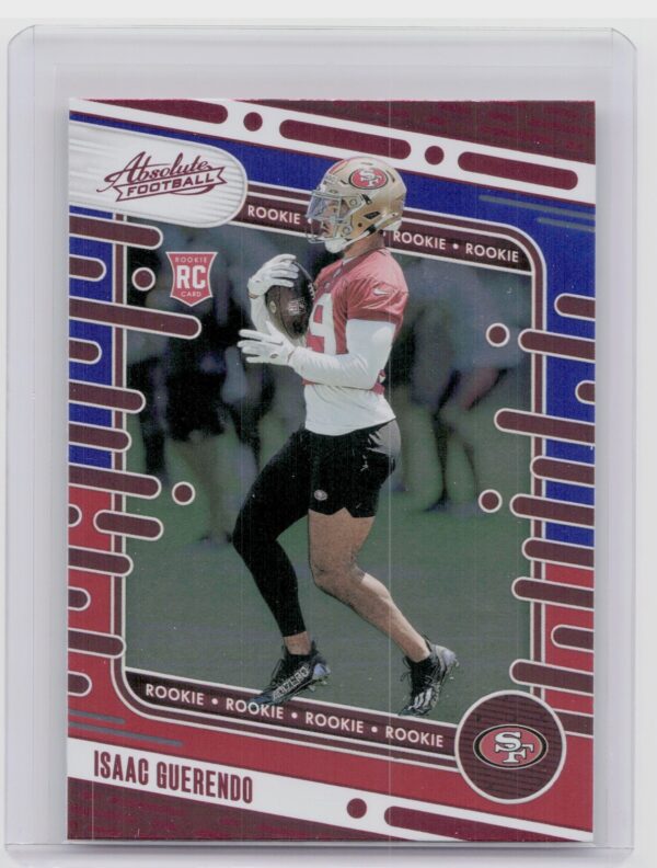 2024 Absolute Isaac Guerendo Red and Blue RC 189 49ers