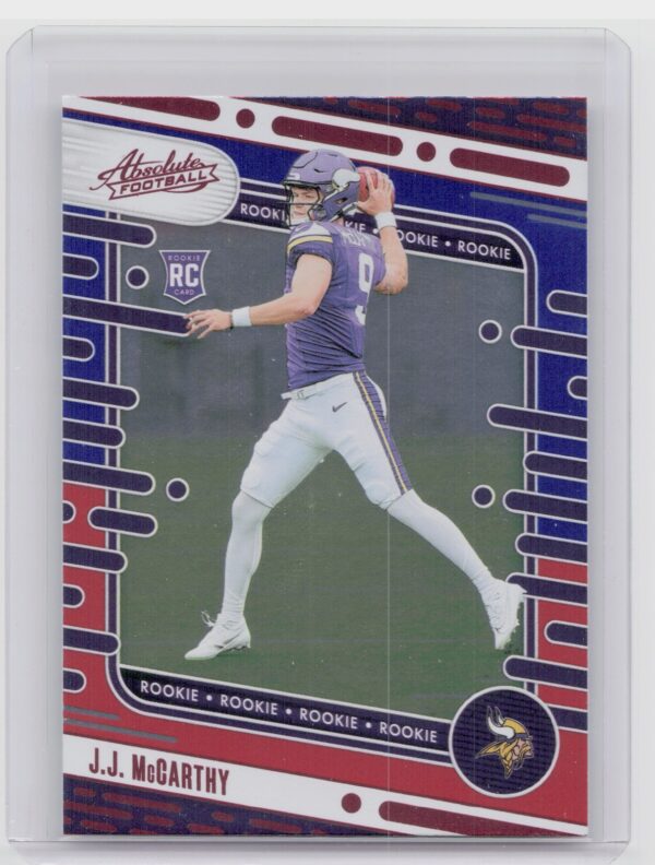 2024 Absolute J.J. McCarthy Red and Blue RC 110 Vikings