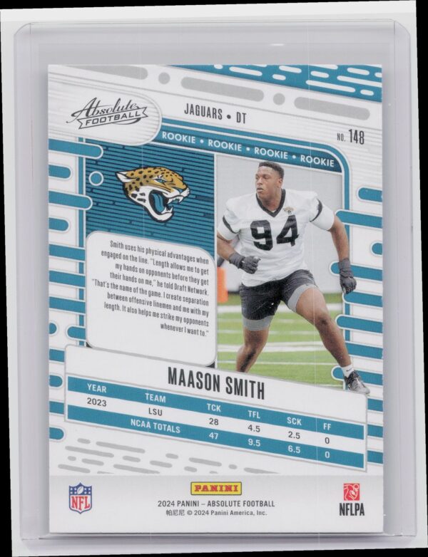 2024 Absolute Maason Smith Red and Blue RC 148 Jaguars - Image 3