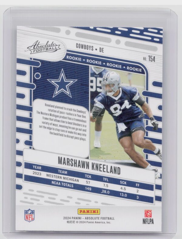 2024 Absolute Marshawn Kneeland Red and Blue RC 154 Cowboys - Image 3