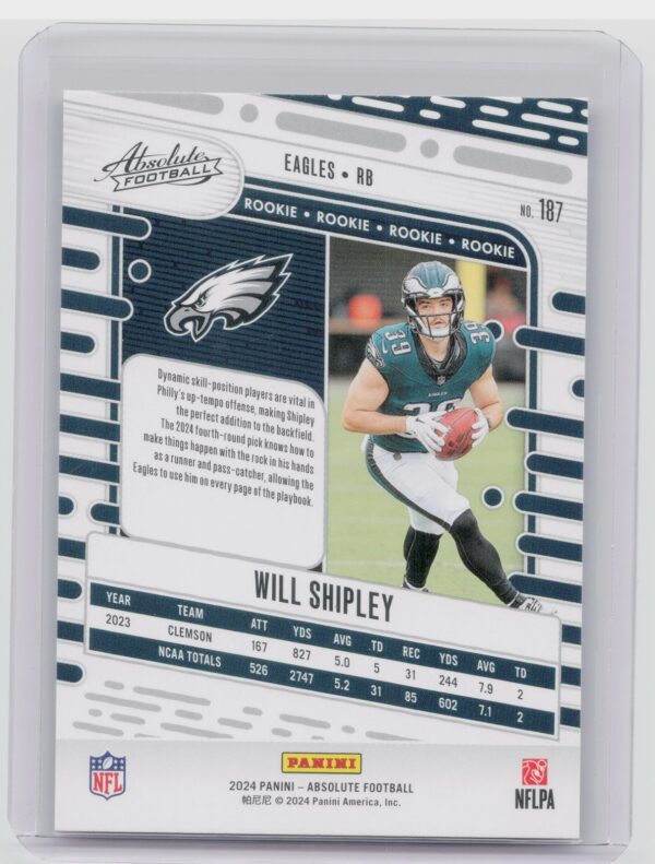2024 Absolute Will Shipley Yellow RC 187 Eagles - Image 3