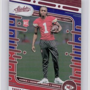 2024 Absolute Xavier Worthy Red and Blue RC 128 Chiefs