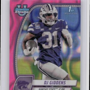 2024 Bowman University Chrome DJ Giddens Pink Lava Refractor 33 Wildcats