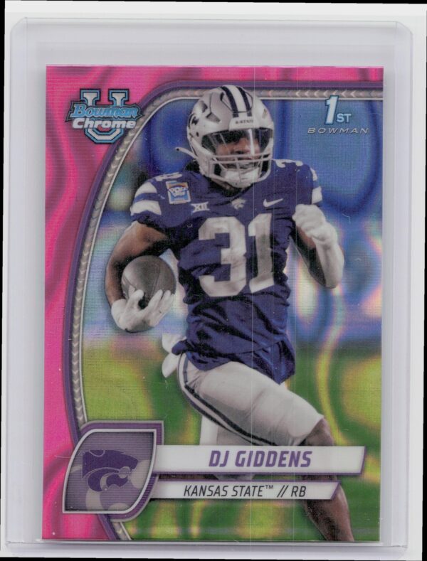 2024 Bowman University Chrome DJ Giddens Pink Lava Refractor 33 Wildcats