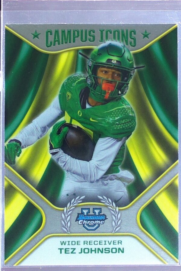 2024 Bowman University Chrome Tez Johnson #CI-22 Ducks Campus Icons