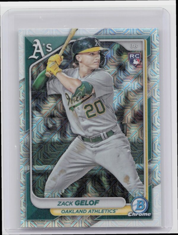 2024 Bowman Zack Gelof Chrome Mojo Refractors RC #14 Athletics