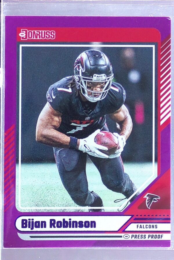 2024 Donruss Bijan Robinson Press Proof Purple 162 Falcons