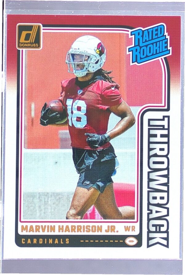 2024 Donruss Marvin Harrison Jr. RC #44 Cardinals Rated Rookies Throwback