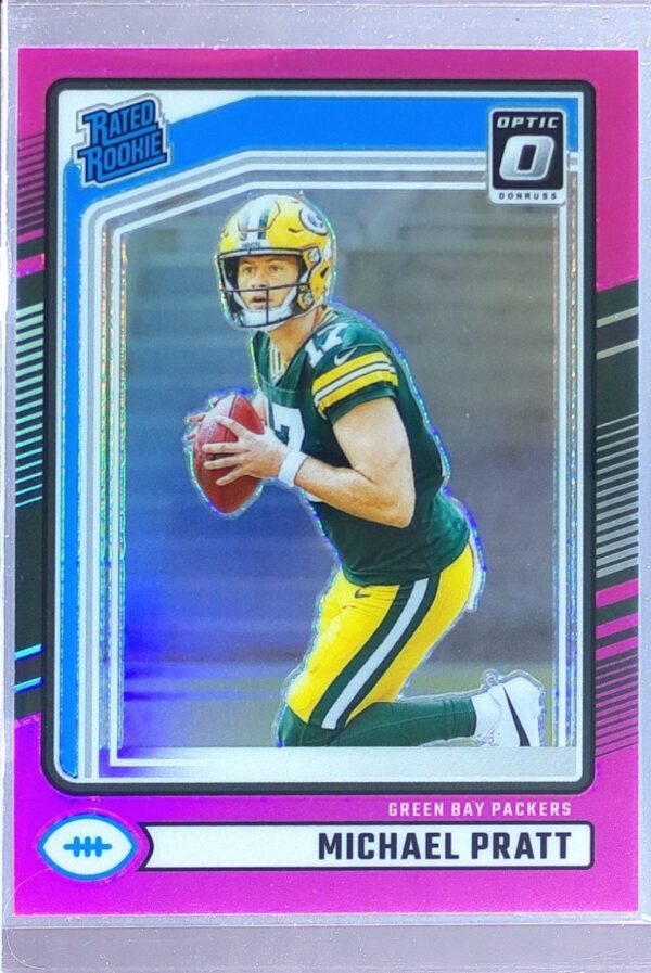 2024 Donruss Michael Pratt Optic Rated Rookies Preview Pink RC 339 Packers