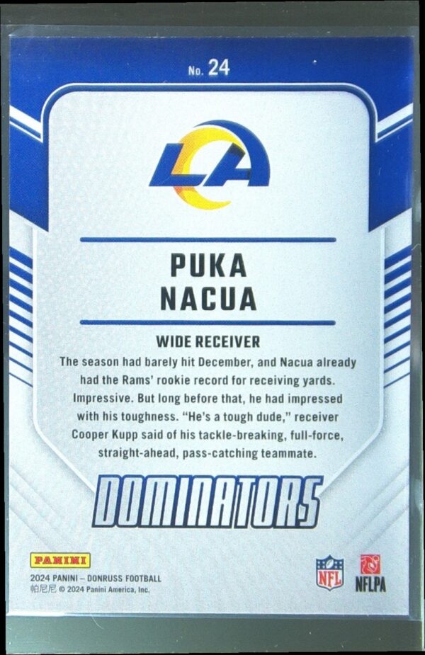 2024 Donruss Puka Nacua 24 Rams Dominators - Image 3