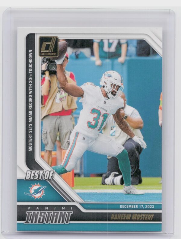2024 Donruss Raheem Mostert 25 Dolphins Best of Panini Instant