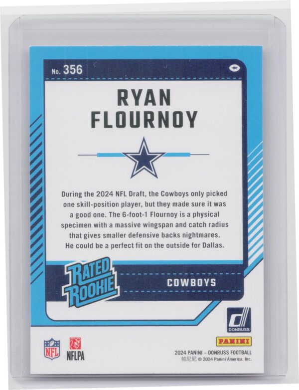 2024 Donruss Ryan Flournoy RC 356 Cowboys - Image 3