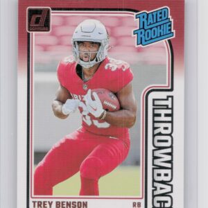 2024 Donruss Trey Benson RC 11 Cardinals Rated Rookies Throwback