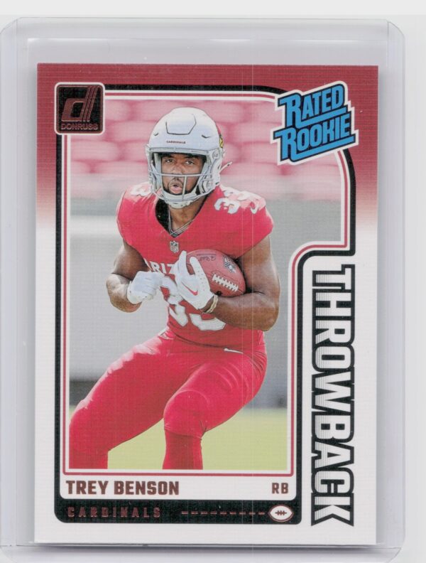 2024 Donruss Trey Benson RC 11 Cardinals Rated Rookies Throwback