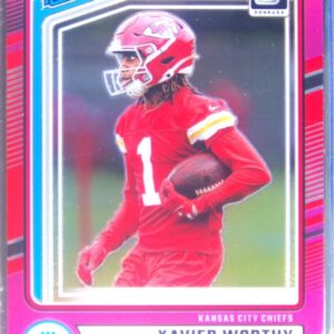 2024 Donruss Xavier Worthy Optic Rated Rookies Preview Pink RC 398 Chiefs