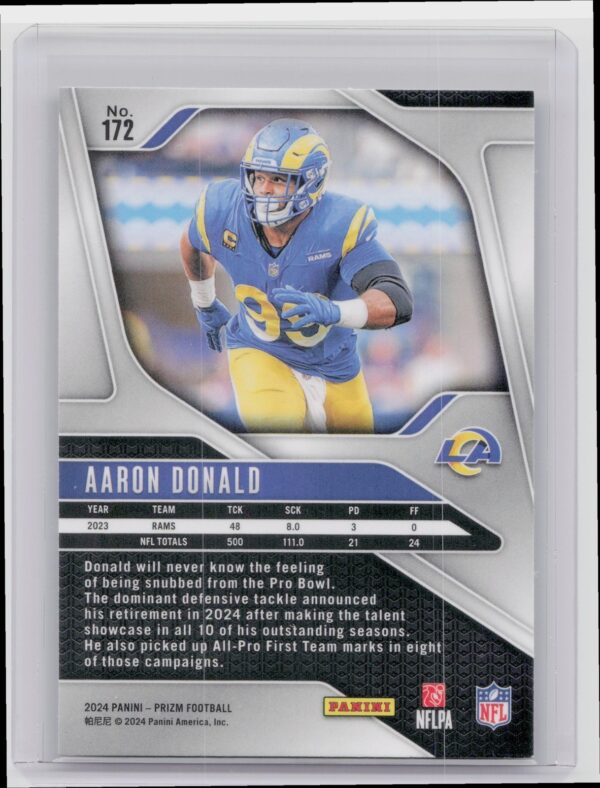 2024 Prizm Aaron Donald 172 Rams - Image 3