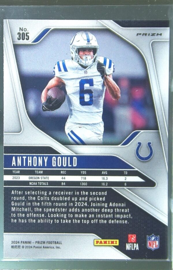 2024 Prizm Anthony Gould Orange Lazer RC 305 Colts - Image 3