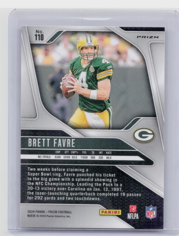 2024 Prizm Brett Favre Red White and Blue 110 Packers - Image 3