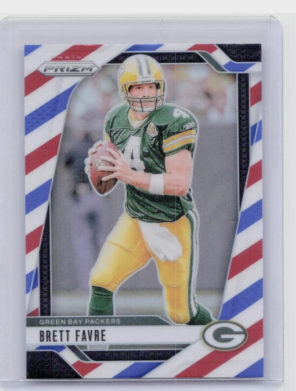 2024 Prizm Brett Favre Red White and Blue 110 Packers