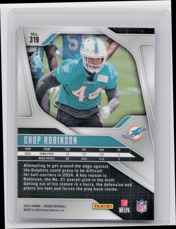 2024 Prizm Chop Robinson RC 319 Dolphins - Image 3