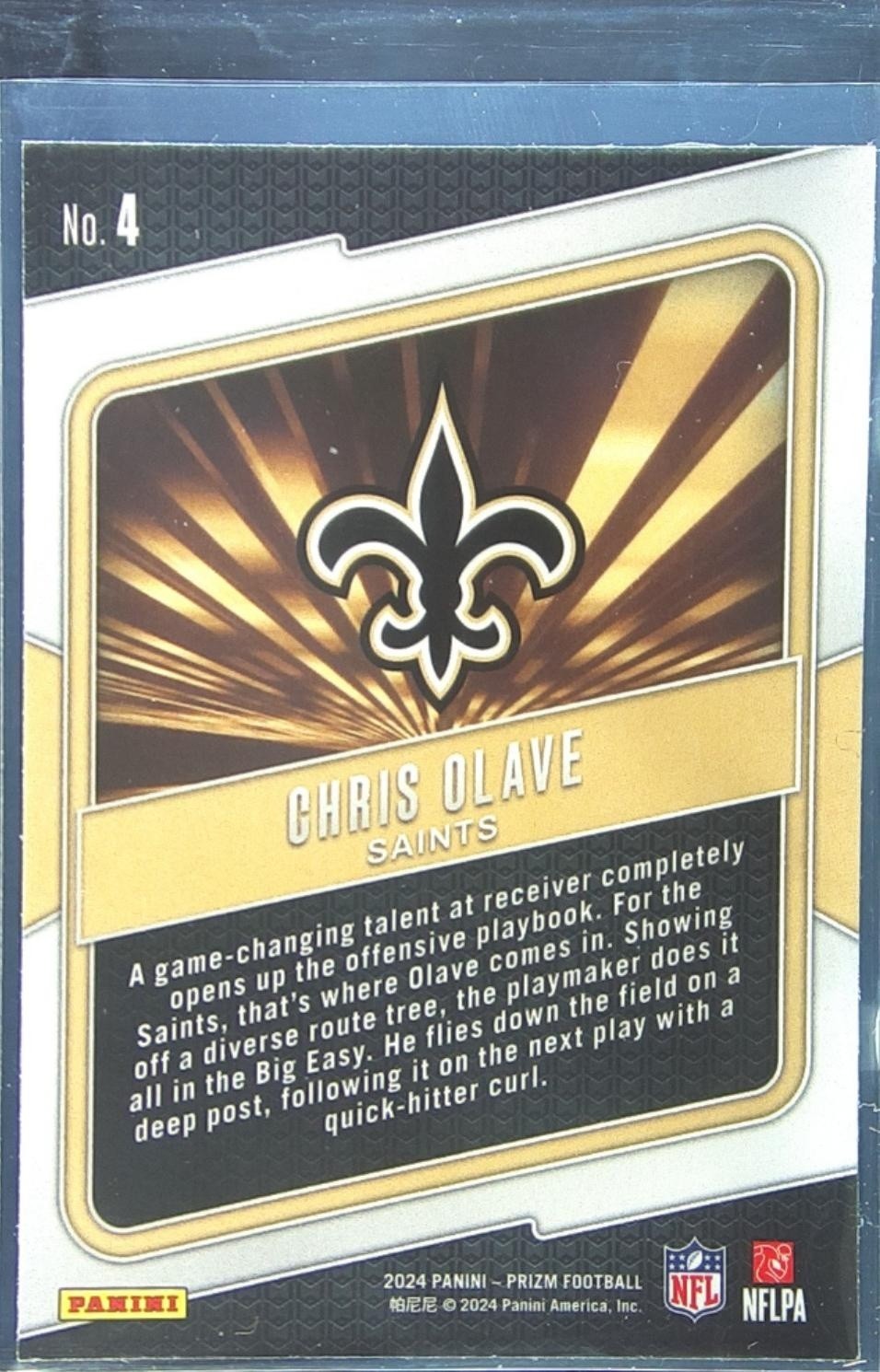2024 Prizm Chris Olave #4 Saints Hype - Image 3