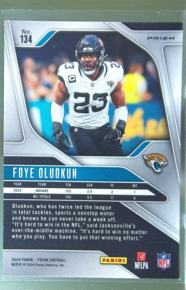 2024 Prizm Foye Oluokun Neon Green Pulsar 134 Jaguars - Image 3