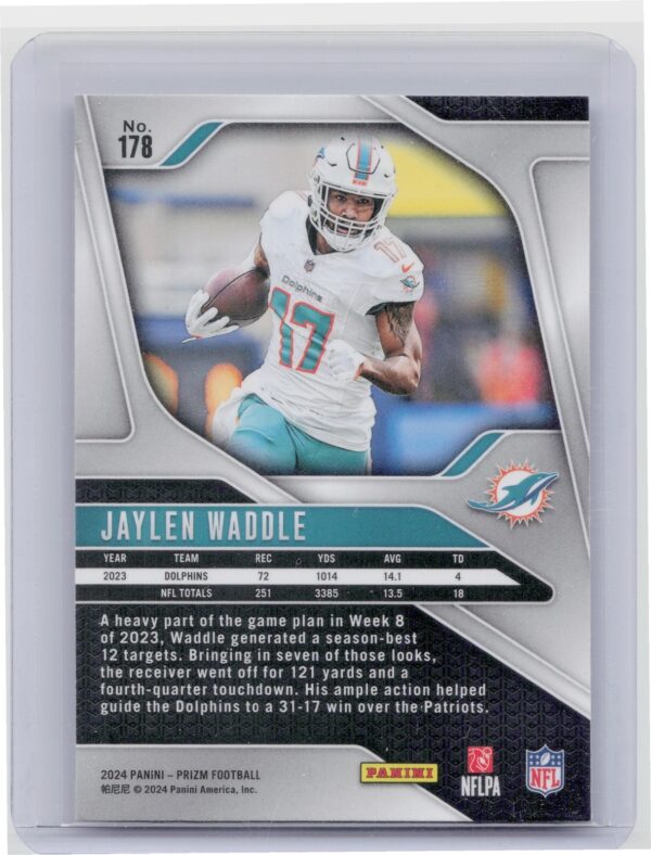 2024 Prizm Jaylen Waddle 178 Dolphins - Image 3