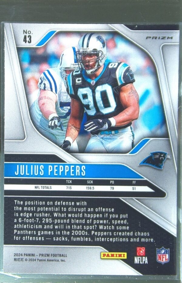 2024 Prizm Julius Peppers Neon Green Pulsar 43 Panthers - Image 3