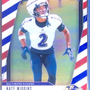 2024 Prizm Nate Wiggins Red White and Blue RC #380 Ravens