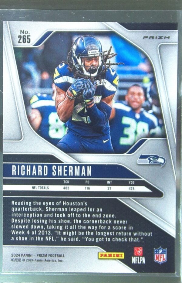 2024 Prizm Richard Sherman Orange Lazer 265 Seahawks - Image 3