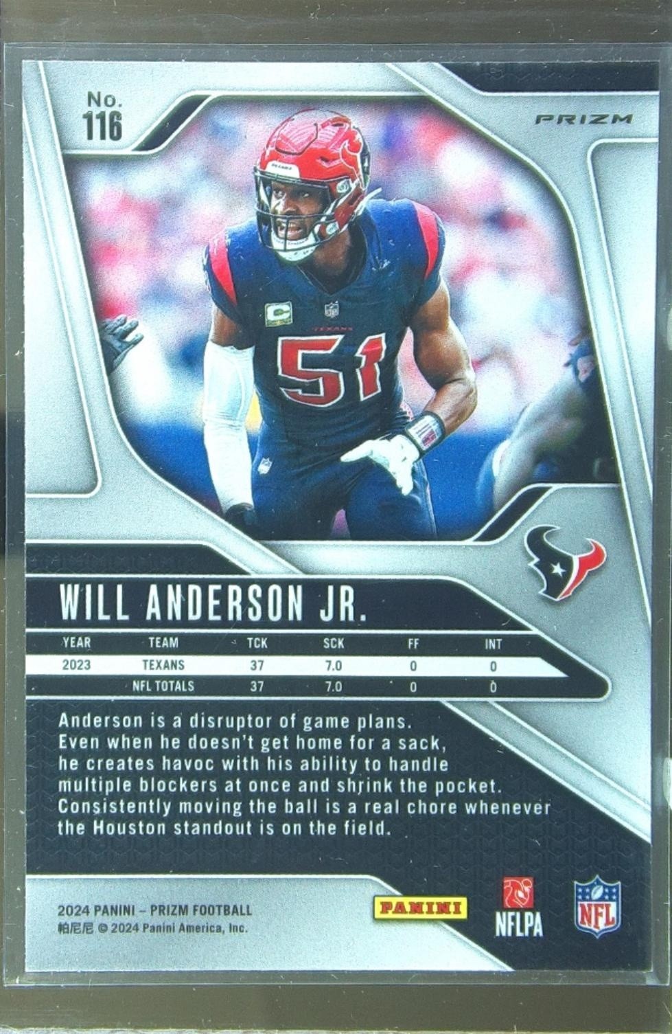 2024 Prizm Will Anderson Jr. Pink 116 Texans - Image 3