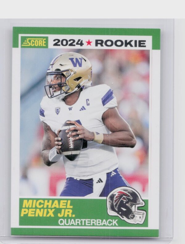 2024 Score Michael Penix Jr. RC #7 Falcons 35th Anniversary Rookies Purple
