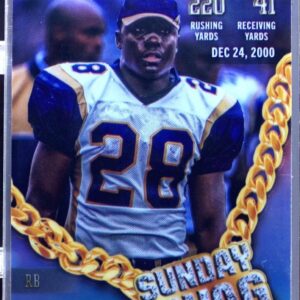 2024 Topps Chrome Marshall Faulk #SS-20 Rams Sunday Swag Refractor