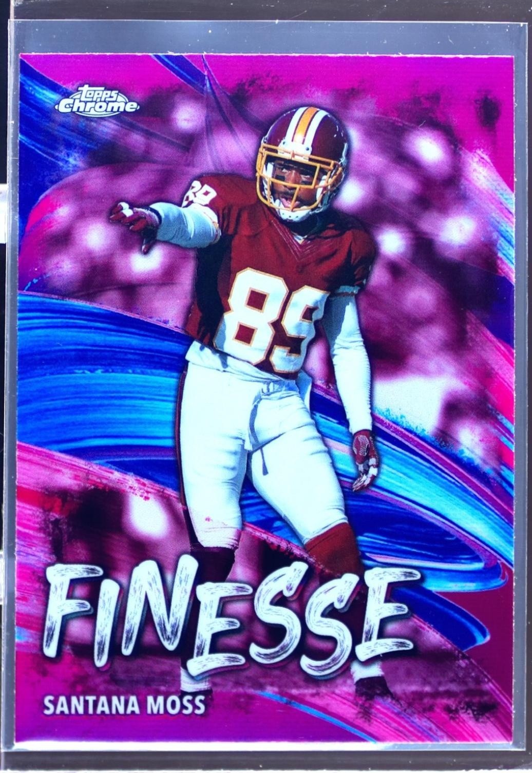 2024 Topps Chrome Santana Moss #F-25 Redskins Finesse Pink Refactor