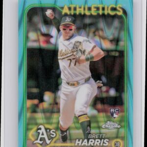 2024 Topps Chrome Update Brett Harris Aqua RayWave Refractors /199 #USC183 Athle