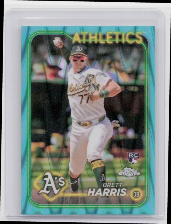 2024 Topps Chrome Update Brett Harris Aqua RayWave Refractors /199 #USC183 Athle