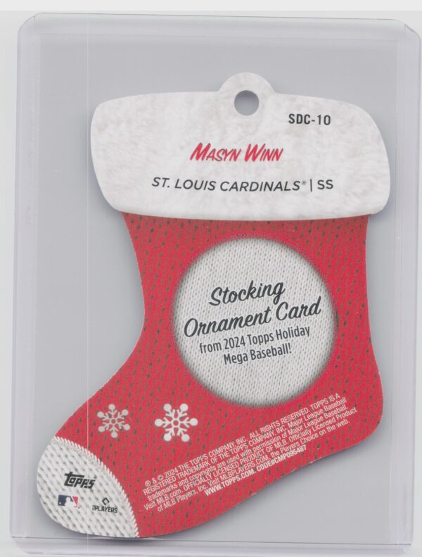 2024 Topps Holiday Masyn Winn #SDC-10 Cardinals Stocking Die Cut Ornaments - Image 3