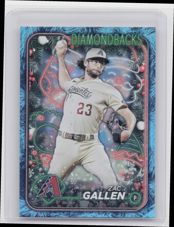 2024 Topps Holiday Zac Gallen Holiday Tree Blue Metallic #H109 Diamondbacks
