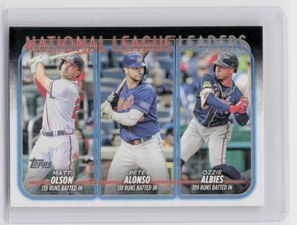 2024 Topps National League Leaders RBIs (Matt Olson / Pete Alonso / Ozzie Albies
