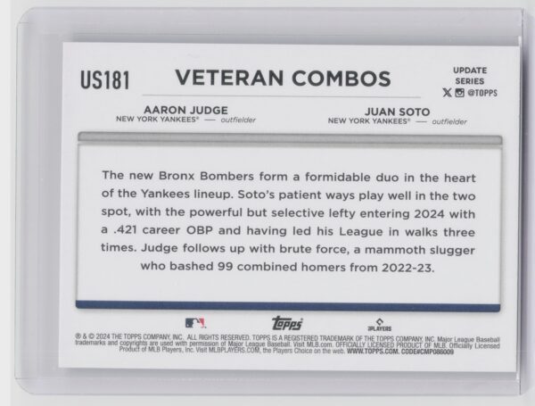 2024 Topps Update Bronx Bombers: Superstars Unite in N.Y. (Aaron Judge / Juan So - Image 3