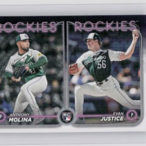 2024 Topps Update Evan Justice  / Anthony Molina RC #US270 Rockies